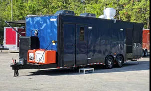 8.5×28 PREMIUM TURNKEY BBQ TRAILER W/ PORCH, SMOKER & BATHROOM – (#RCT-989)
